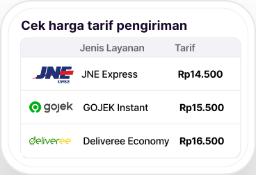Cek Harga Tarif Pengiriman