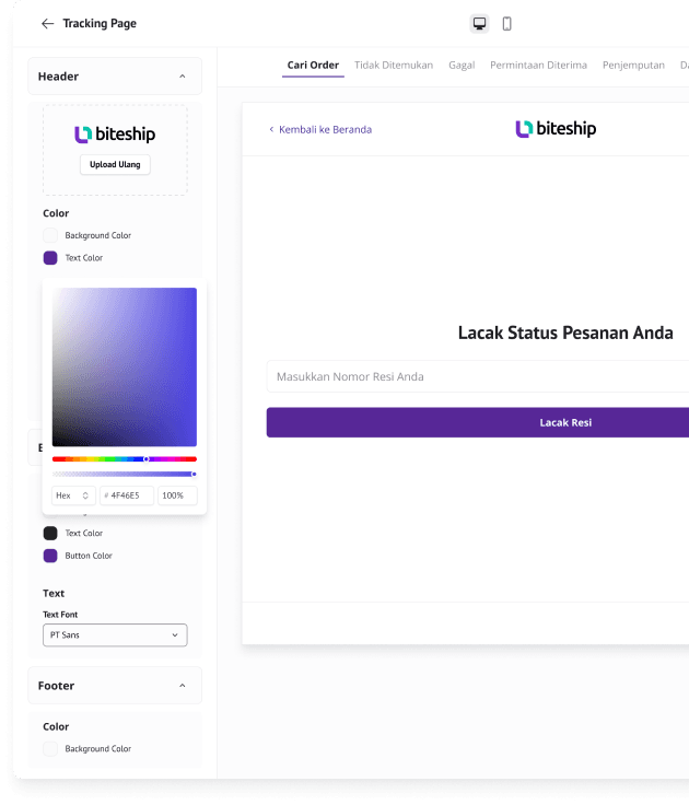 Shipping tracking interface